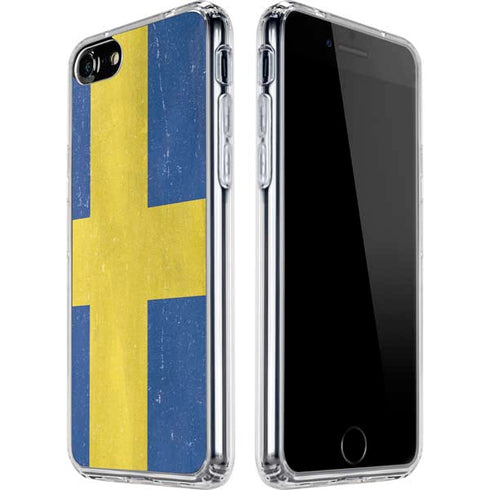 Sweden Flag Distressed iPhone SE (2nd & 3rd Gen) Clear Case